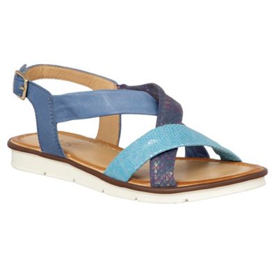 Blue leather 'Aello' strappy sandals
